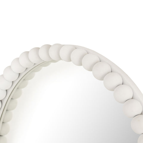 Baria White Wooden Mirror Model: TOV-C18383