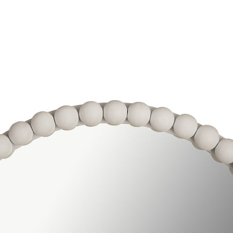 Baria White Wooden Mirror Model: TOV-C18383