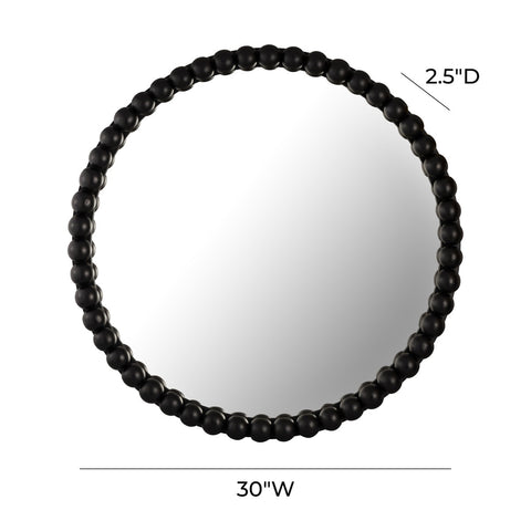 Baria Black Wooden Mirror Model: TOV-C18396