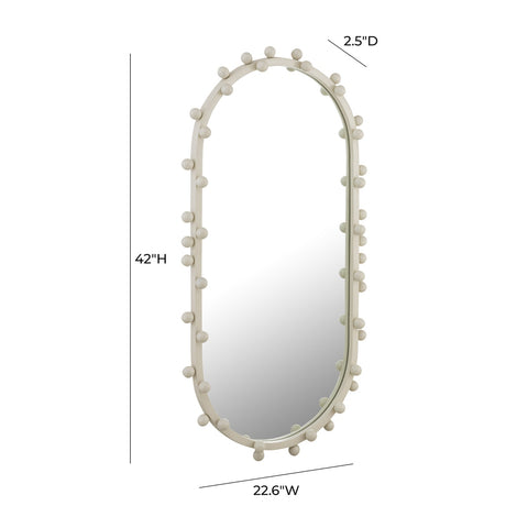 Bubbles Ivory Large Oval Wall Mirror Model: TOV-C18414