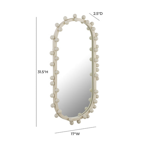 Bubbles Ivory Oval Wall Mirror Model: TOV-C18422