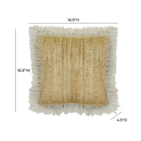 Emerge Natural 17" Square Accent Pillow Model: TOV-C18515