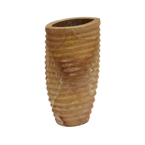 Saava Ribbed Stone Vase in Sandstone Model: TOV-C18521