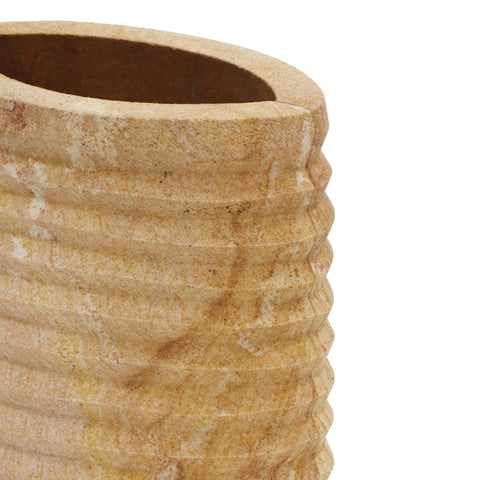 Saava Ribbed Stone Vase in Sandstone Model: TOV-C18521