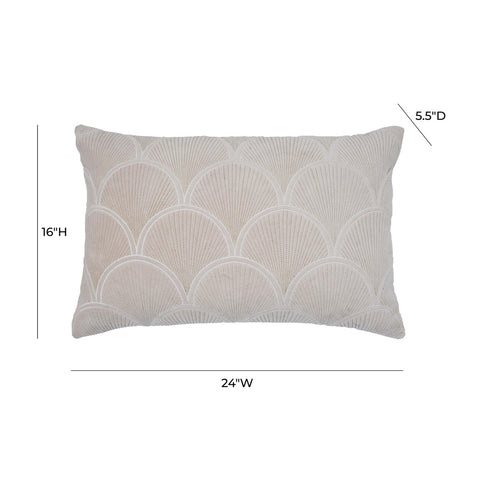 Destiny White Woven 24" x 16" Rectangular Cushion Model: TOV-C18532