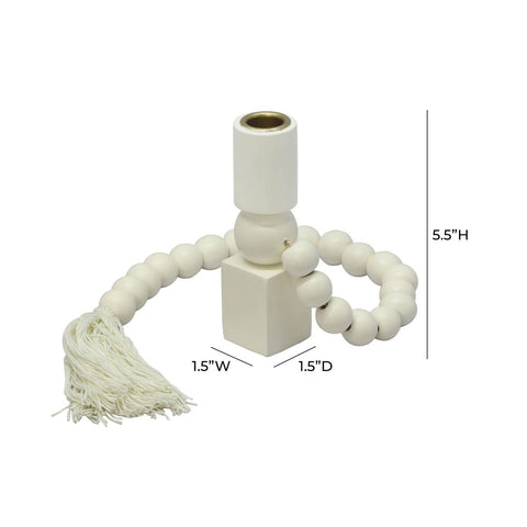 Harrison Cream Wooden Candlestick Model: TOV-C18569