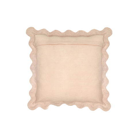 Scalloped Edge Cream and Rust Cotton Velvet Throw Pillow Model: TOV-C18604