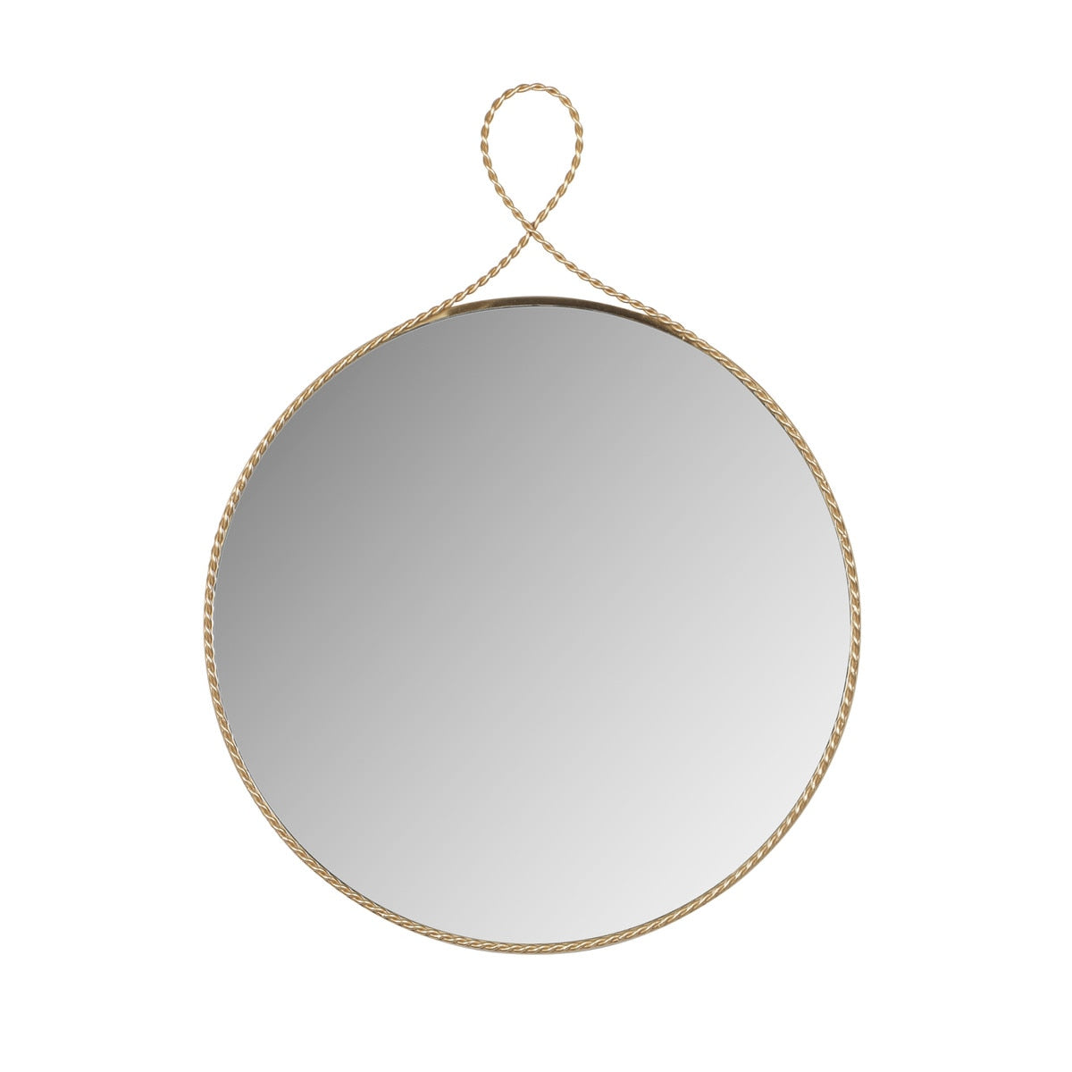 Ravina Braided Brass Round Wall Mirror Model: TOV-C18654