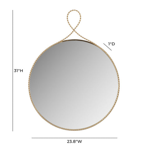 Ravina Braided Brass Round Wall Mirror Model: TOV-C18654