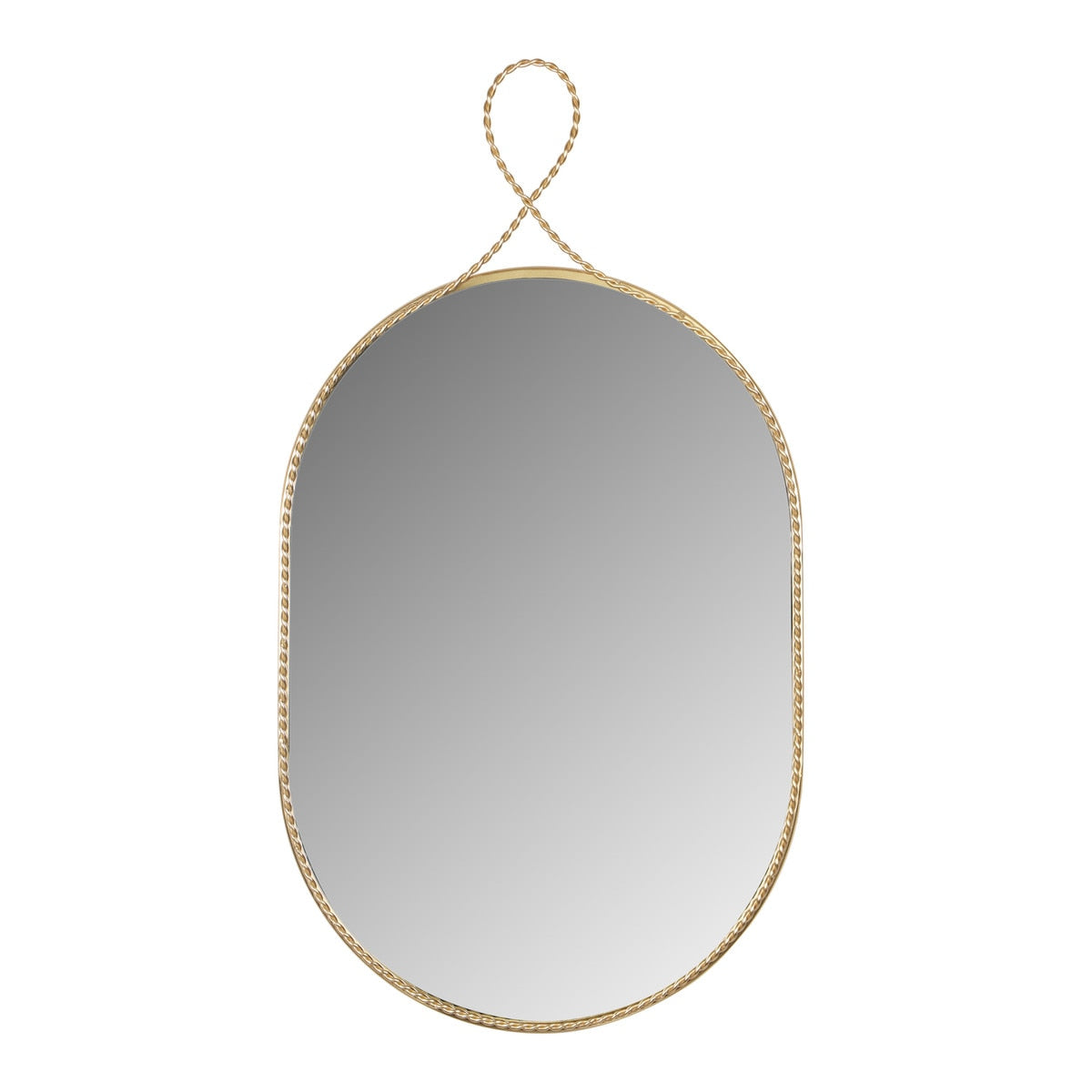 Ravina Braided Brass Oval Wall Mirror Model: TOV-C18655
