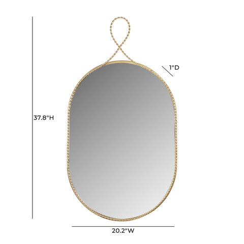 Ravina Braided Brass Oval Wall Mirror Model: TOV-C18655