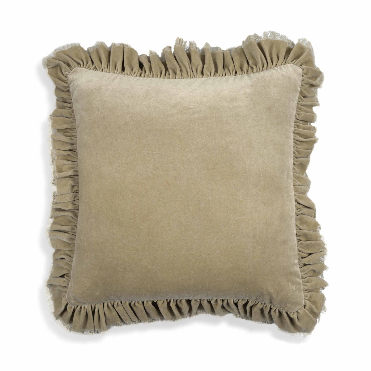 Alessia Distressed Beige Velvet Pillow Model: TOV-C18689