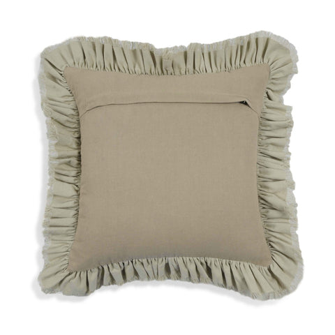 Alessia Distressed Beige Velvet Pillow Model: TOV-C18689