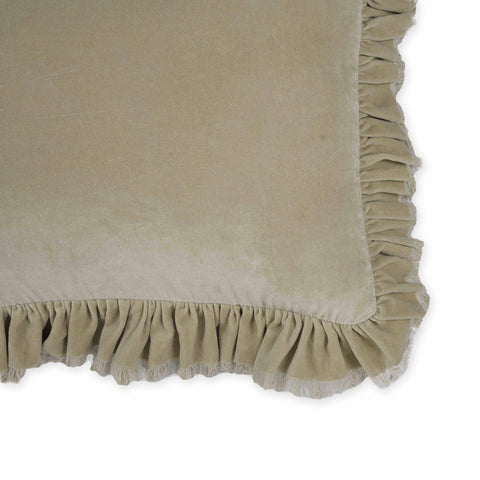 Alessia Distressed Beige Velvet Pillow Model: TOV-C18689