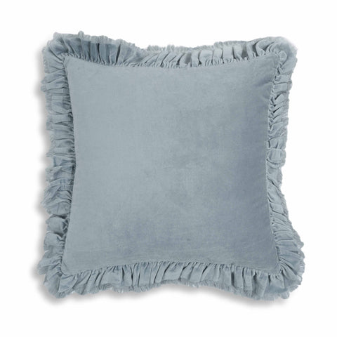 Alessia Distressed Blue Velvet Pillow Model: TOV-C18691