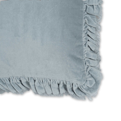 Alessia Distressed Blue Velvet Pillow Model: TOV-C18691