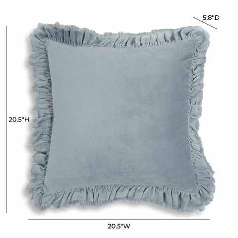 Alessia Distressed Blue Velvet Pillow Model: TOV-C18691