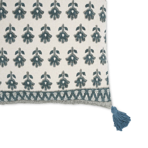 Blossom Printed Cotton Tassel 20" Accent Cushion Model: TOV-C18693