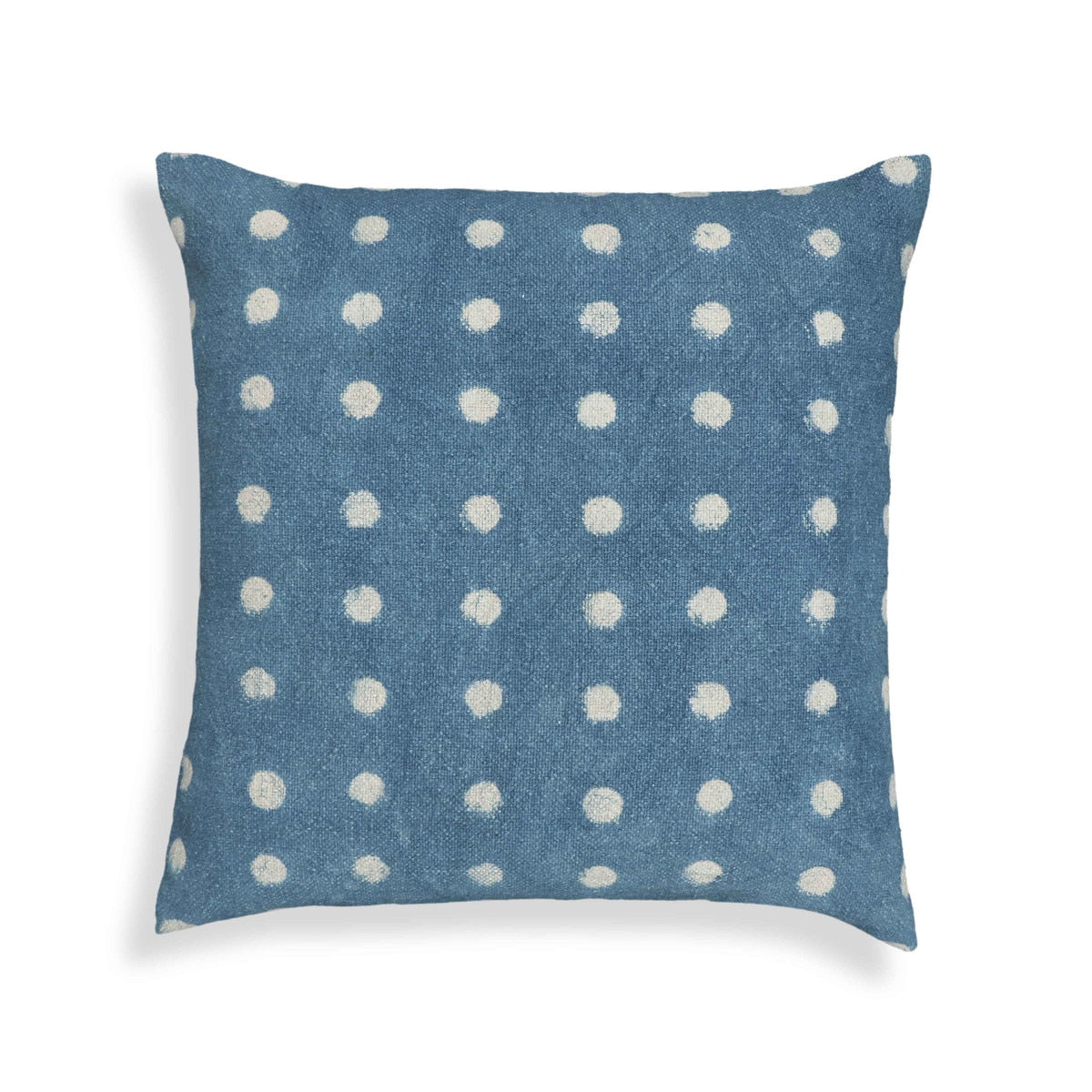 Indigo Dots Cotton 20" Square Accent Pillow Model: TOV-C18735