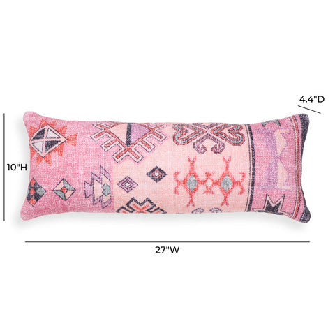 Persia Pink Cotton 27" x 10" Bolster Pillow Model: TOV-C18742