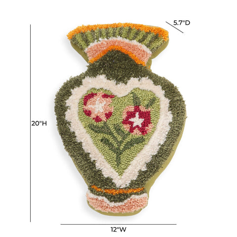 Amphorae Green Tufted Accent Pillow Model: TOV-C18744