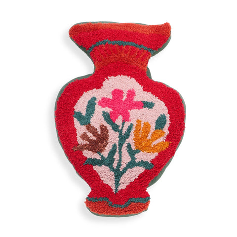 Amphorae Red Tufted Accent Pillow Model: TOV-C18745