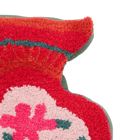 Amphorae Red Tufted Accent Pillow Model: TOV-C18745