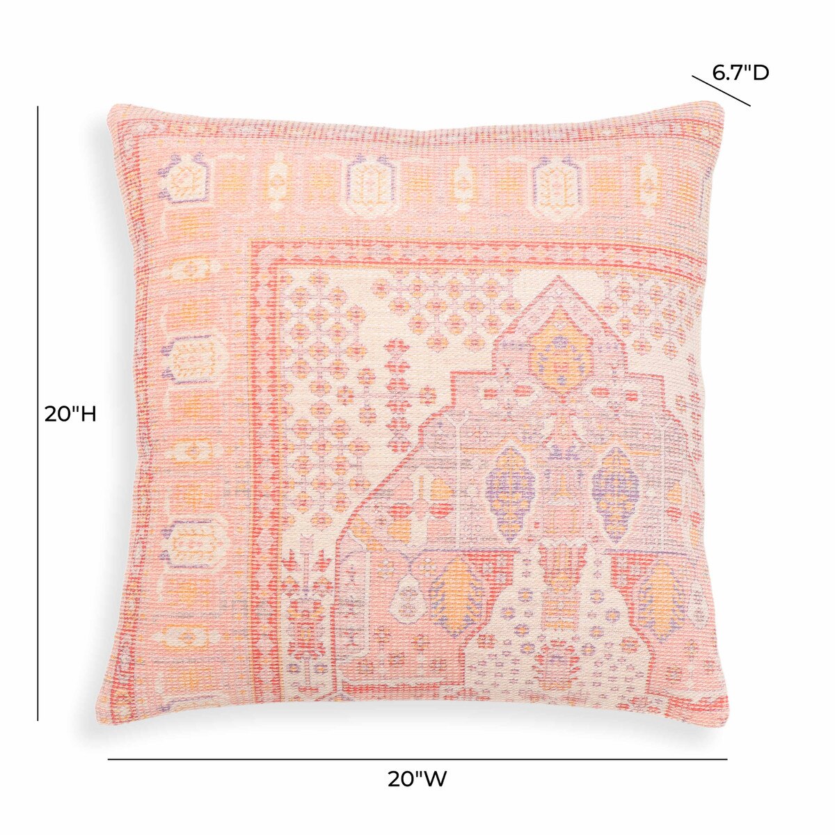 Persia Pink 20" Square Accent Pillow Model: TOV-C18746