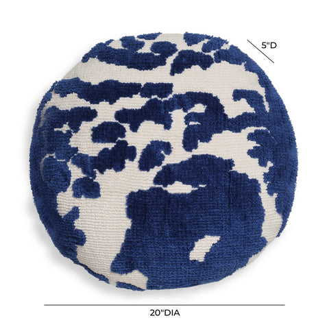 Coast Royal Blue Tufted 20" Round Pillow Model: TOV-C18778