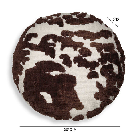 Coast Chocolate Brown Tufted 20" Round Pillow Model: TOV-C18782