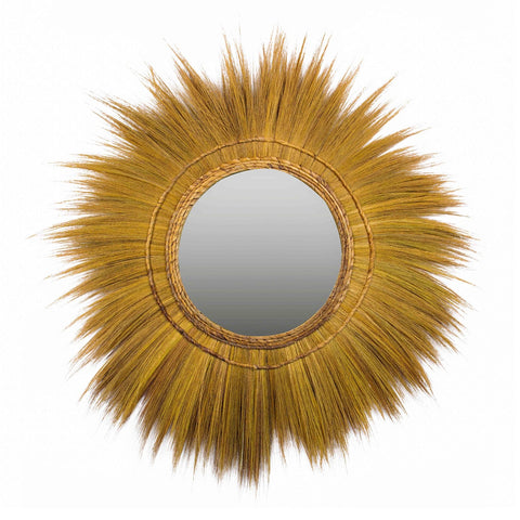 Mettu Natural Grass Round Wall Mirror Model: TOV-C21004