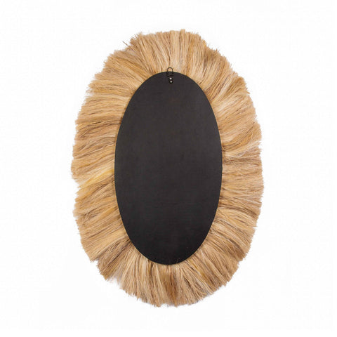 Tribal Natural Abaca Grass Oval Wall Mirror Model: TOV-C21005