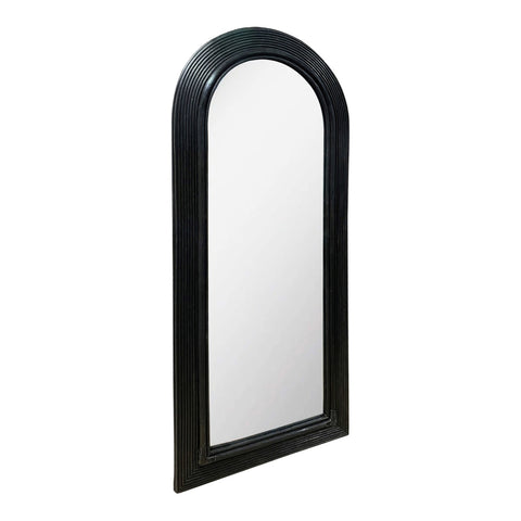 Tanya Black Rattan 70" Floor Mirror Model: TOV-C54315