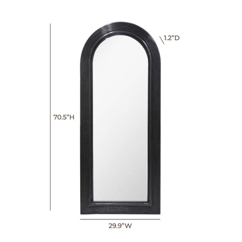 Tanya Black Rattan 70" Floor Mirror Model: TOV-C54315