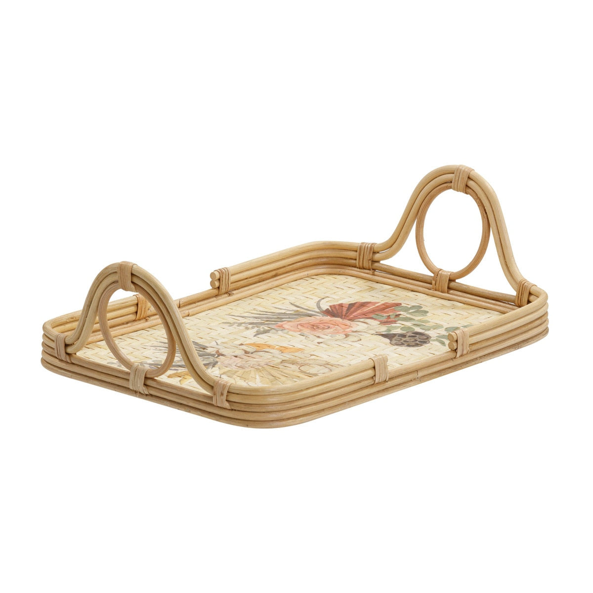 Corey Floral Bamboo Tray Model: TOV-C54429