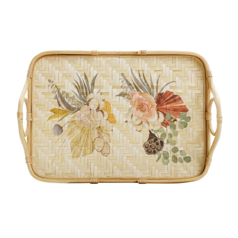 Corey Floral Bamboo Tray Model: TOV-C54429