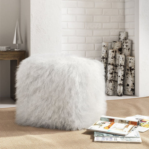 Tibetan Sheep White Pouf Model: TOV-C5709
