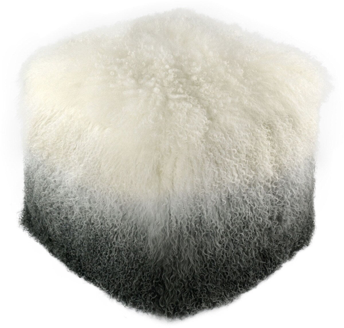 Tibetan Sheep White to Grey Pouf Model: TOV-C5713