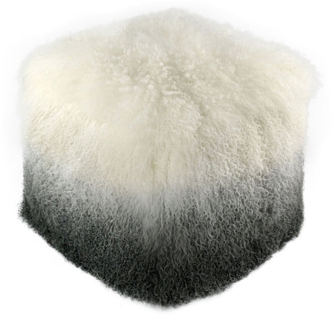 Tibetan Sheep White to Grey Pouf Model: TOV-C5713