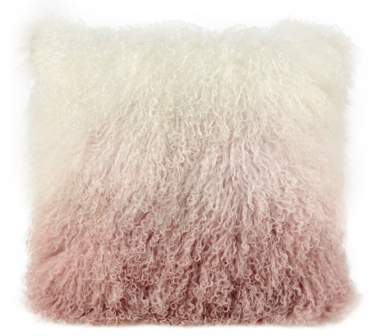 Tibetan Sheep Pillow White to Blush Model: TOV-C5714