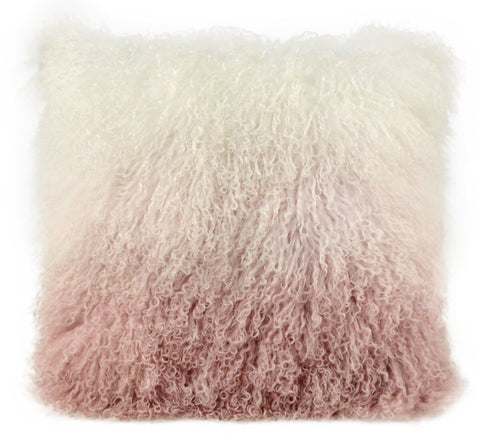 Tibetan Sheep Pillow White to Blush Model: TOV-C5714