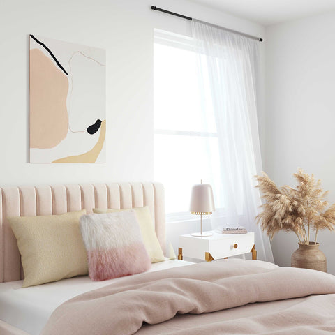 Tibetan Sheep Pillow White to Blush Model: TOV-C5714