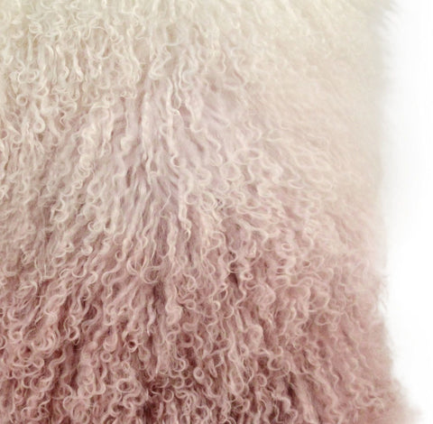 Tibetan Sheep Pillow White to Blush Model: TOV-C5714
