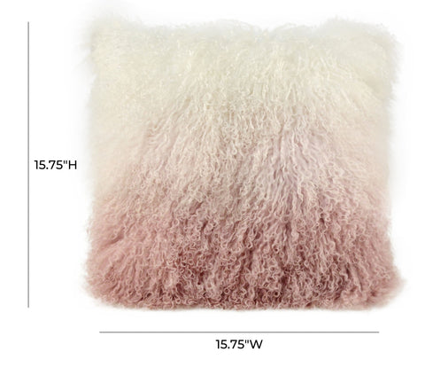 Tibetan Sheep Pillow White to Blush Model: TOV-C5714