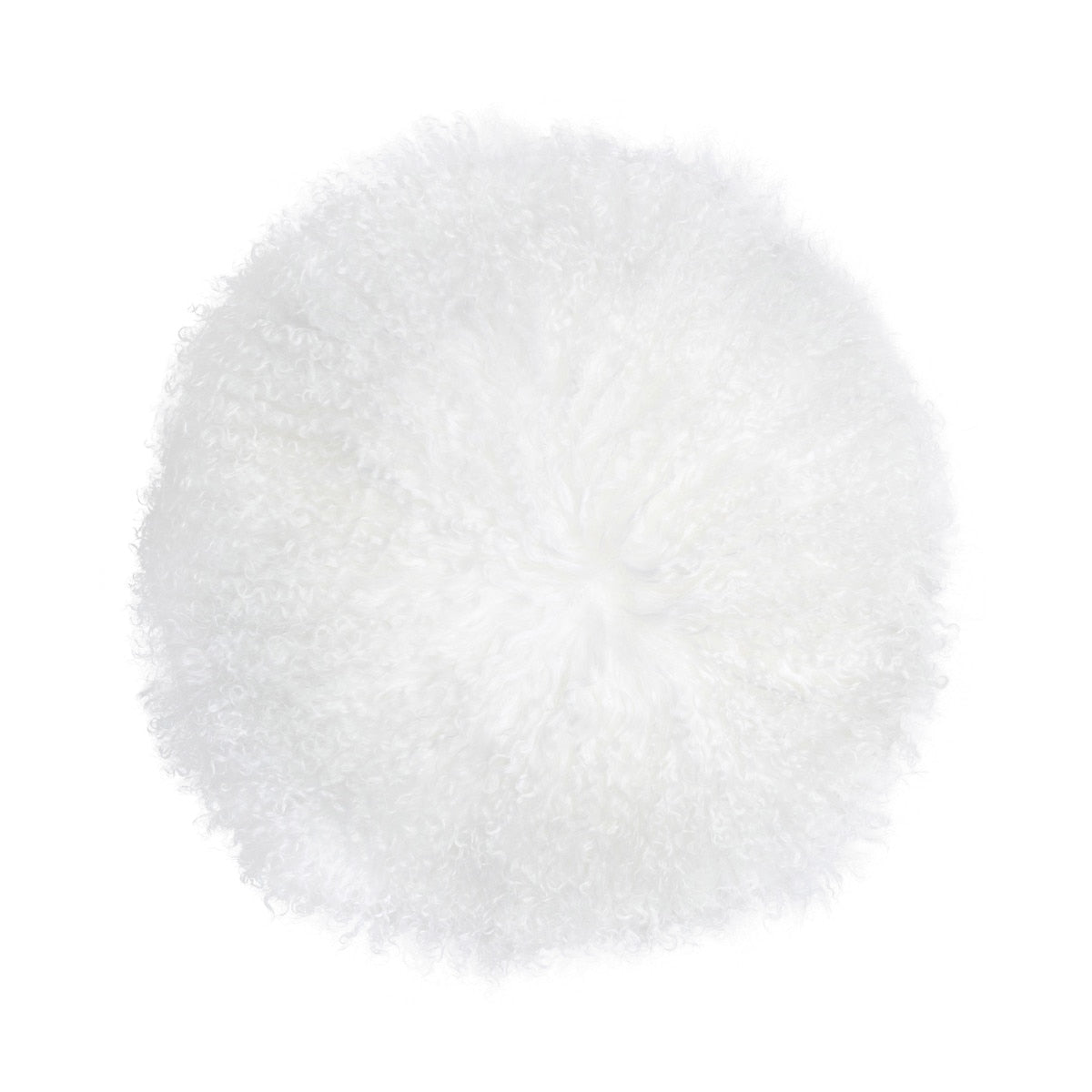 New Zealand White Sheepskin 16" Round Pillow Model: TOV-C68255