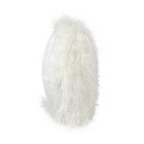 New Zealand White Sheepskin 16" Round Pillow Model: TOV-C68255