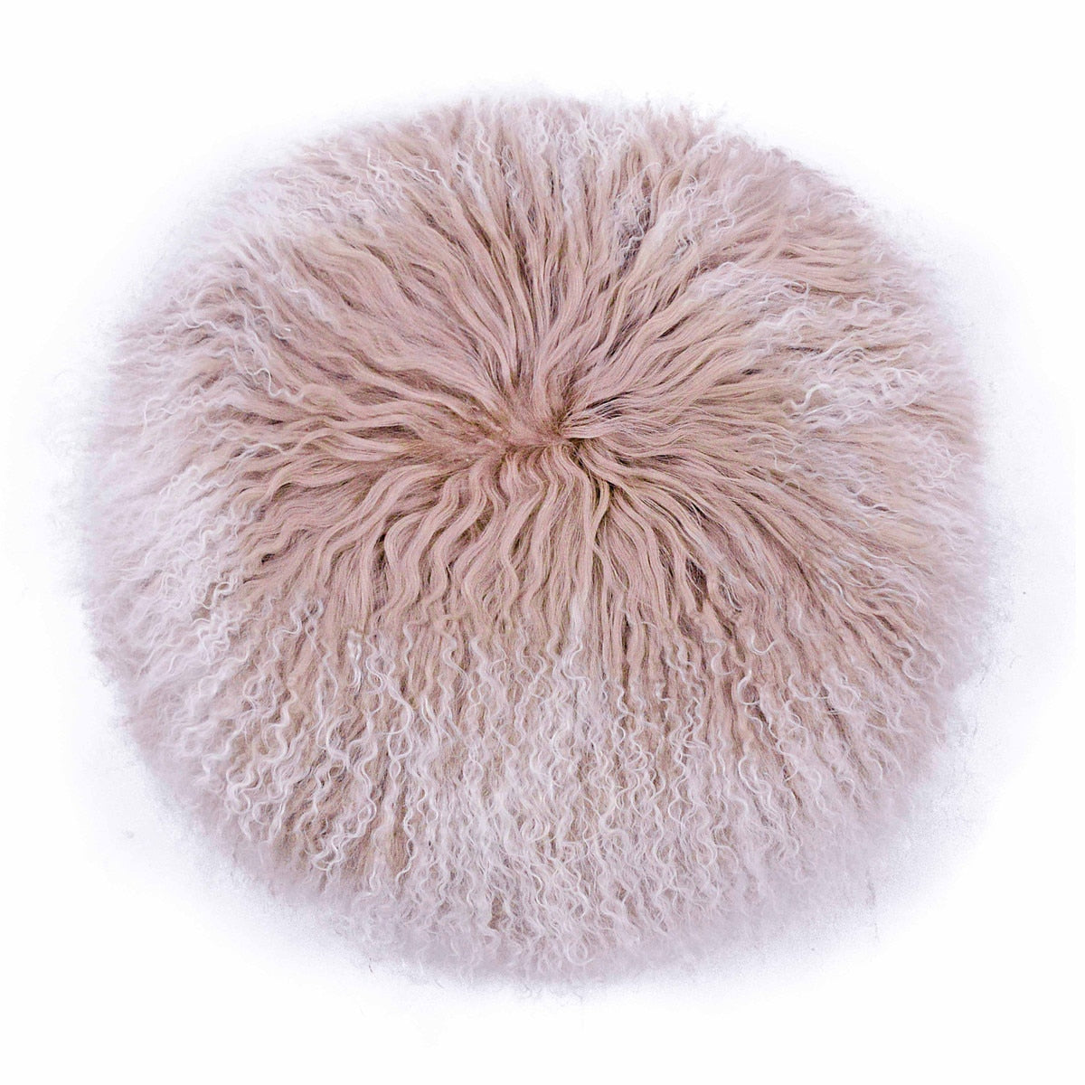 Ruby Genuine Tibetan Lamb Fur 16" Round Pillow Model: TOV-C68531