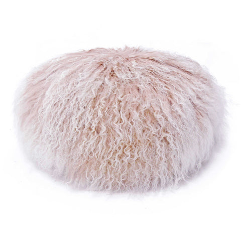 Ruby Genuine Tibetan Lamb Fur 16" Round Pillow Model: TOV-C68531