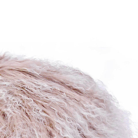 Ruby Genuine Tibetan Lamb Fur 16" Round Pillow Model: TOV-C68531