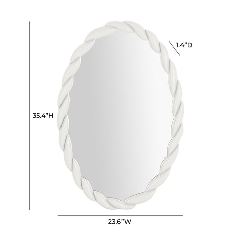 Agnes Cream Oval Mirror Model: TOV-C68812